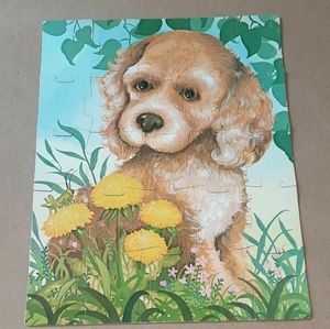 Vintage Cocker Spaniel Dog Puzzle Friends 25 Large Pieces Rainbow Works